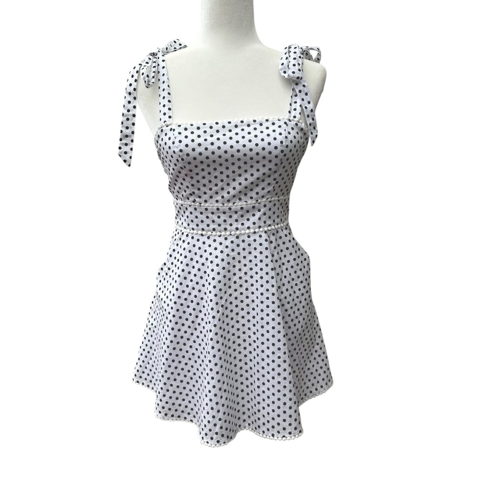 Majorelle Revolve Luna Mini Dress womens SIZE XS black white coquette romantic - Picture 7 of 17